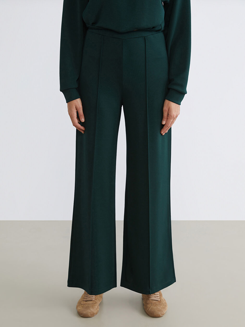 Petrol Yüksek Belli Kadın Eşofman Altı-1