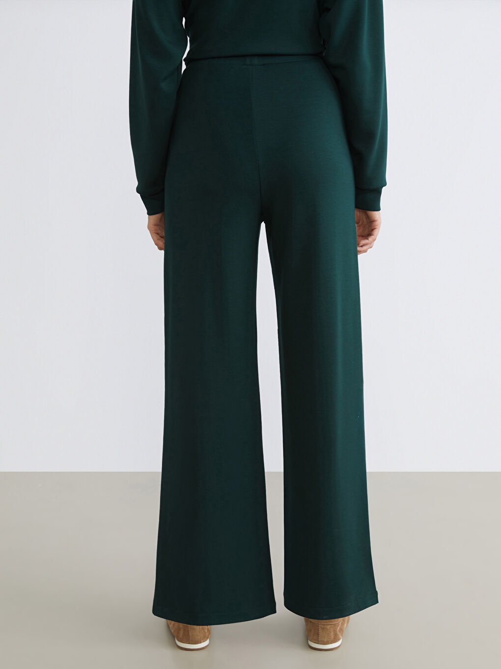 Petrol Yüksek Belli Kadın Eşofman Altı-3