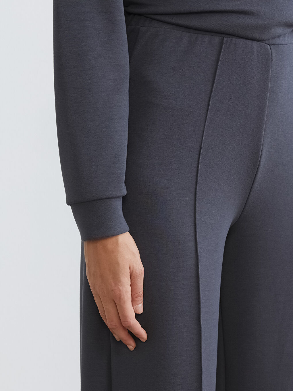 Antrasit Yüksek Belli Kadın Eşofman Altı-2