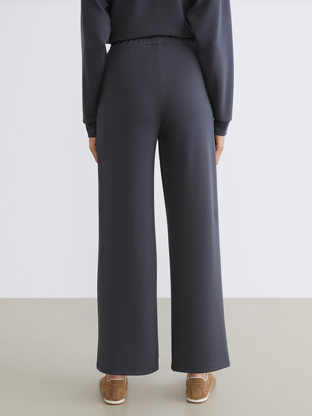 Antrasit Yüksek Belli Kadın Eşofman Altı-3