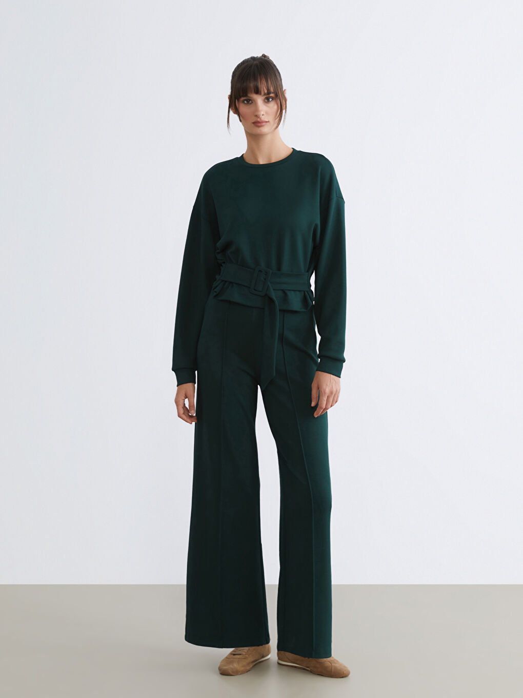 Belt Detailed Women's Sweatshirt-1