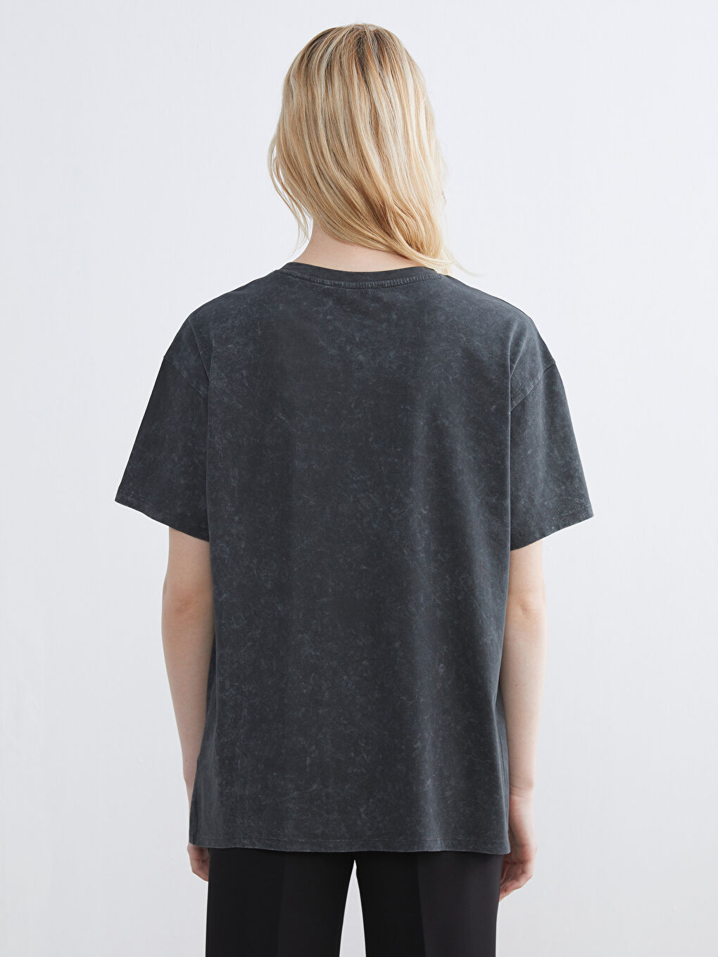 Mavi Bisiklet Yaka Taşlı Kadın Tişört-3