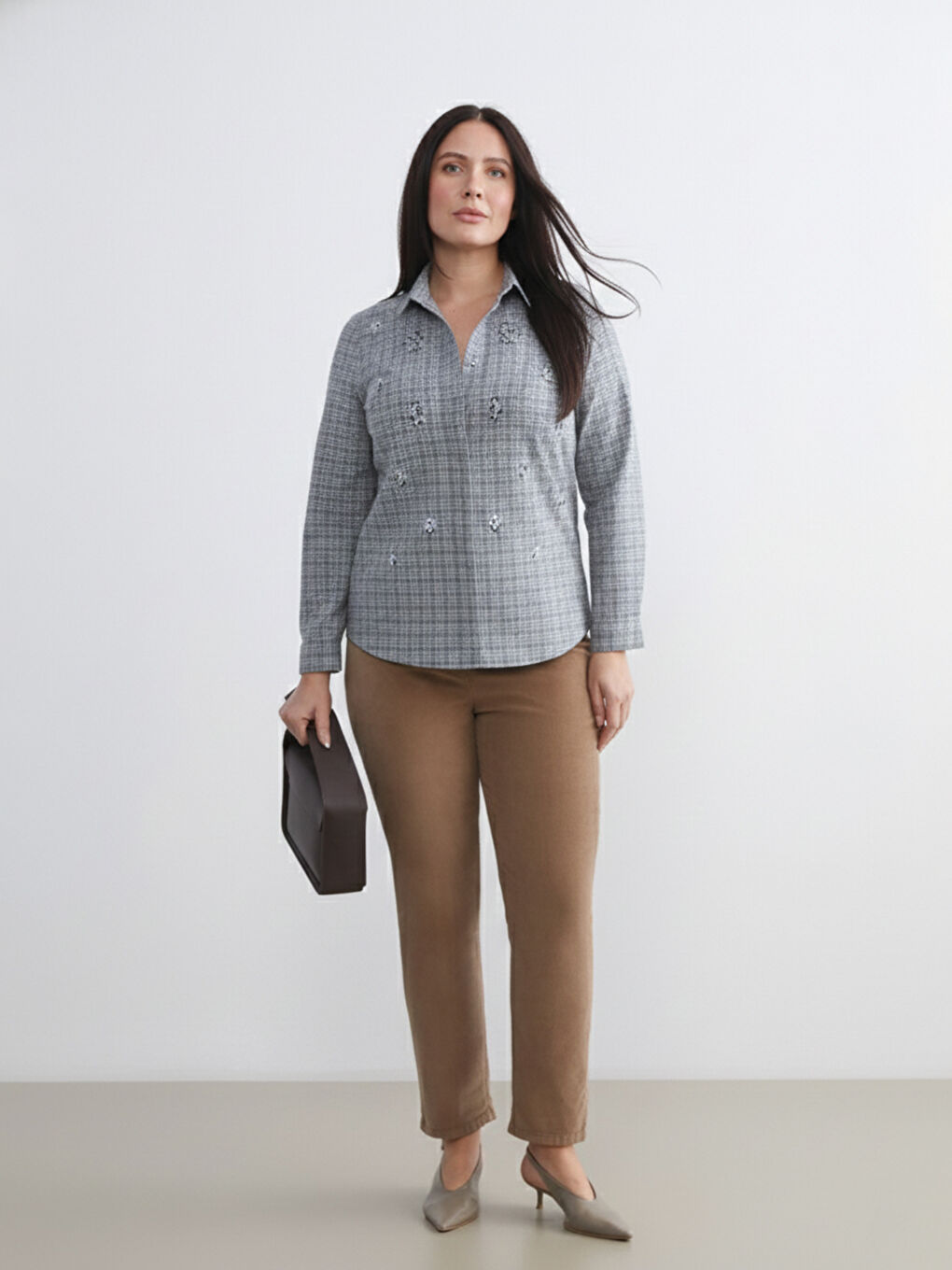 قميص رمادي امرأة-1