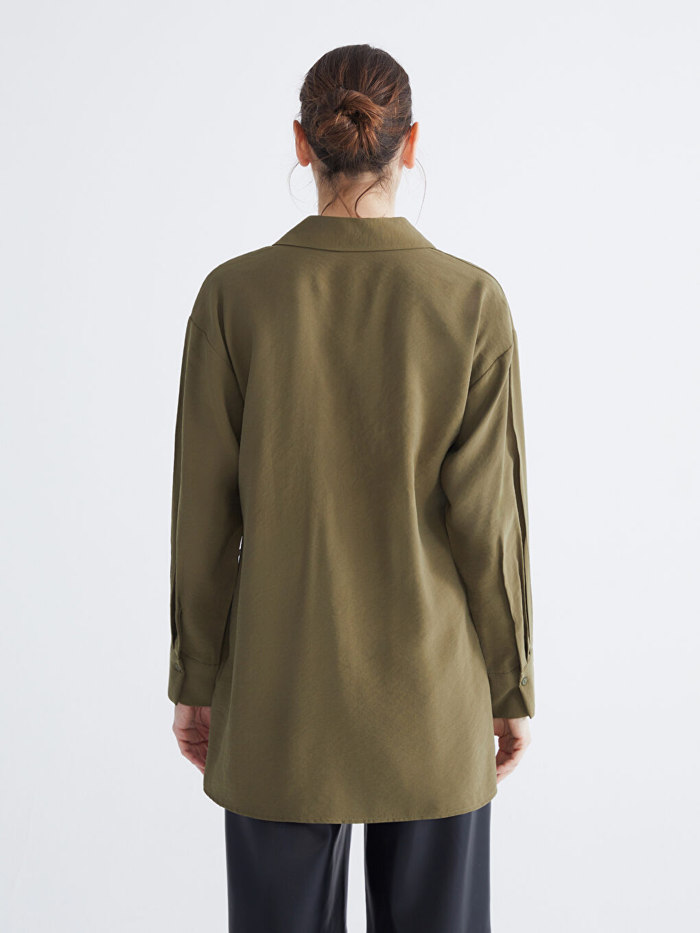 Košulja Tunika od Mešavine Modala za Žene-3