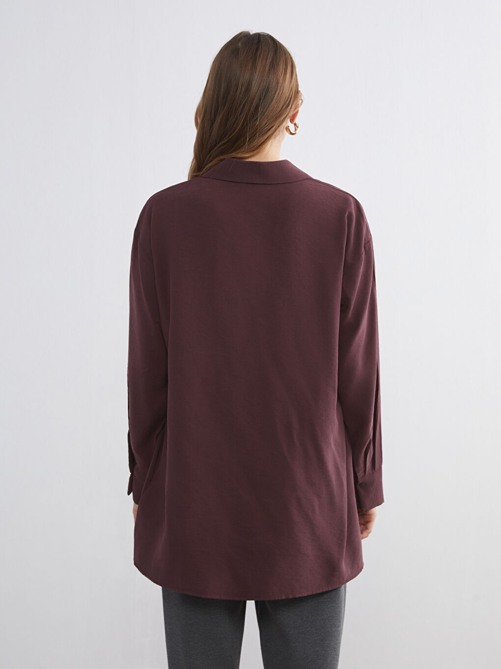 Košulja Tunika od Mešavine Modala za Žene-3