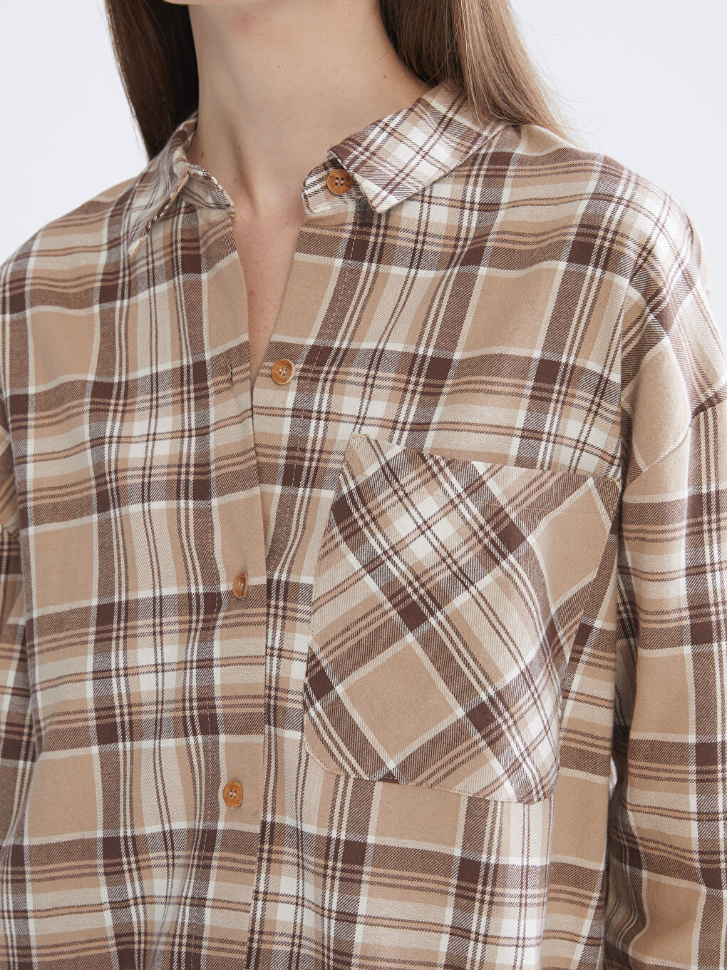 قميص نساء كارو أوفرسايز-2