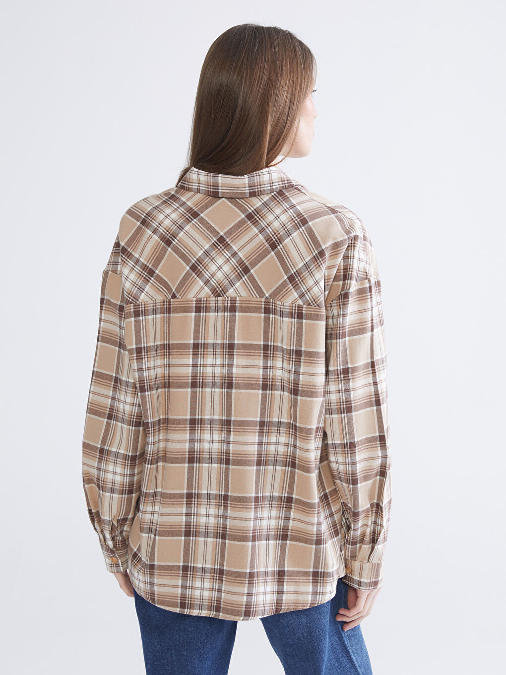 قميص نساء كارو أوفرسايز-3