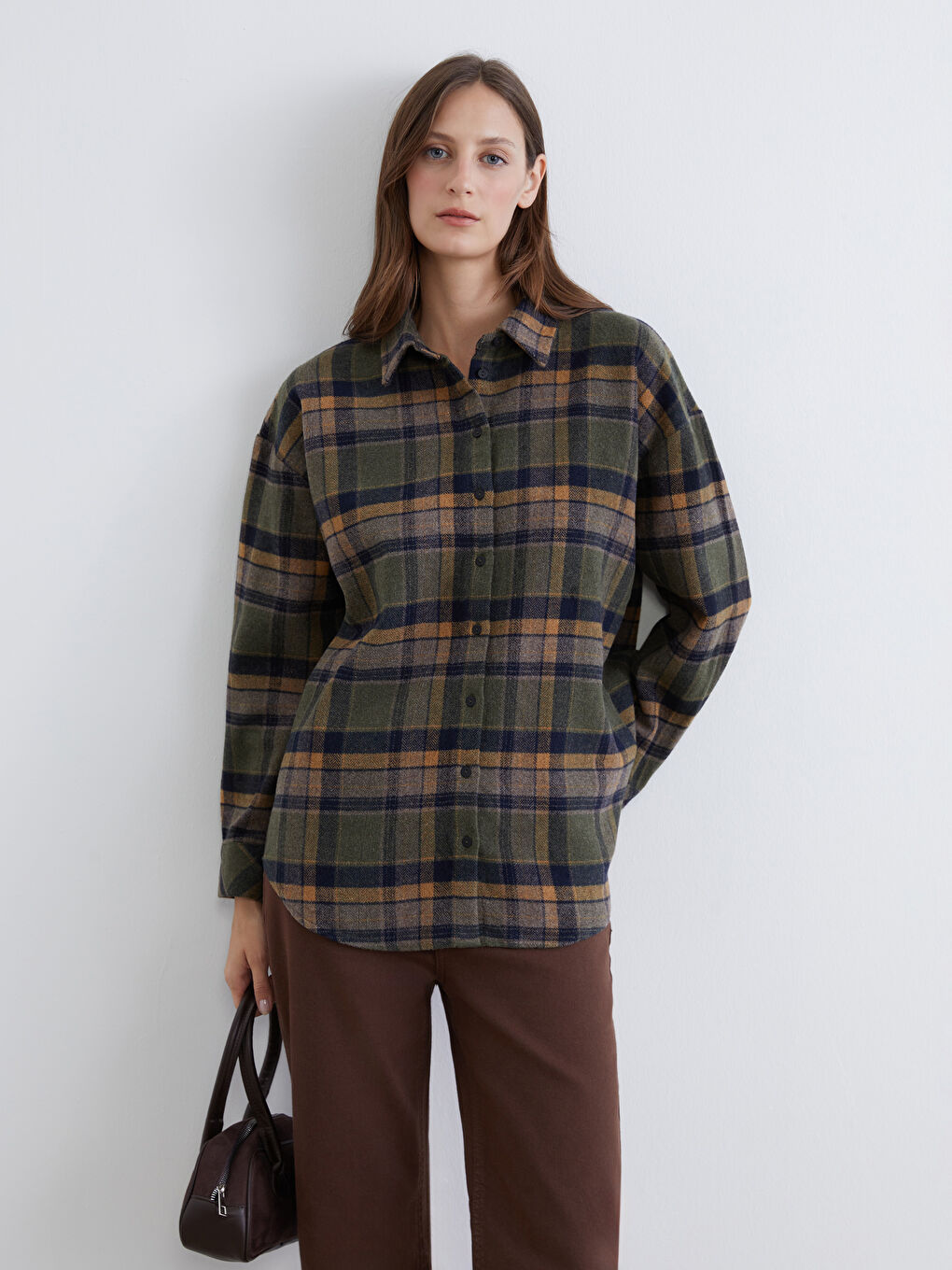 Karirana Prevelika Ženska Košulja