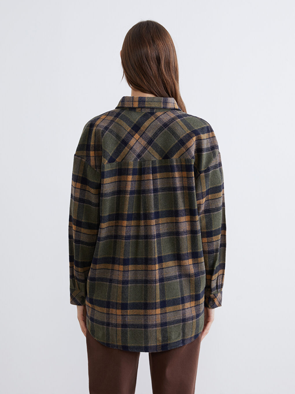 Karirana Prevelika Ženska Košulja-3