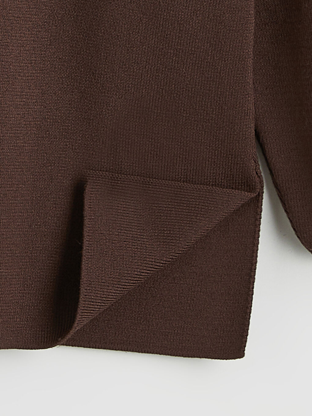 Kahverengi Bisiklet Yaka Kadın Triko Hırka-5