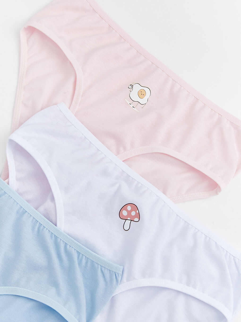 Ekru Baskılı Kız Çocuk Külot 3'lü-3