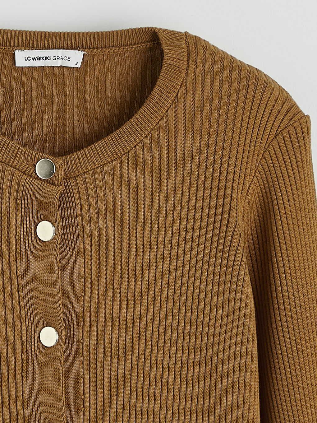 Sarı Bisiklet Yaka Kadın Triko Hırka-5