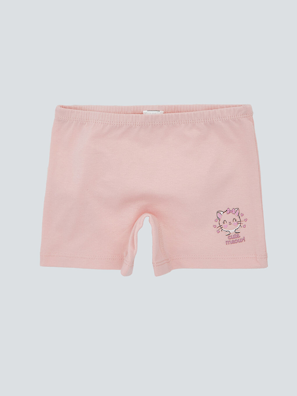 Pembe Baskılı Beli Lastikli Kız Çocuk Boxer