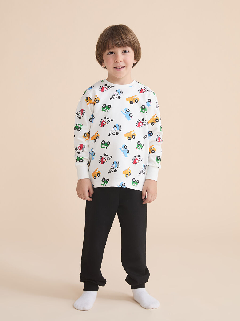 Crew Neck Boys' Pyjama Set-1