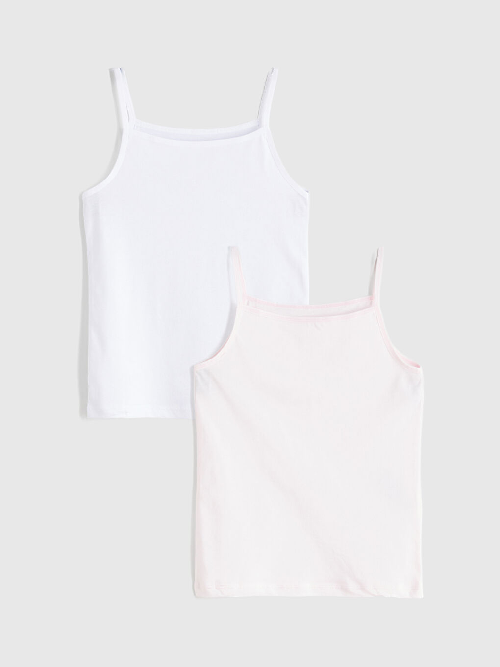 Pembe Kare Yaka Kız Çocuk Atlet 2'li