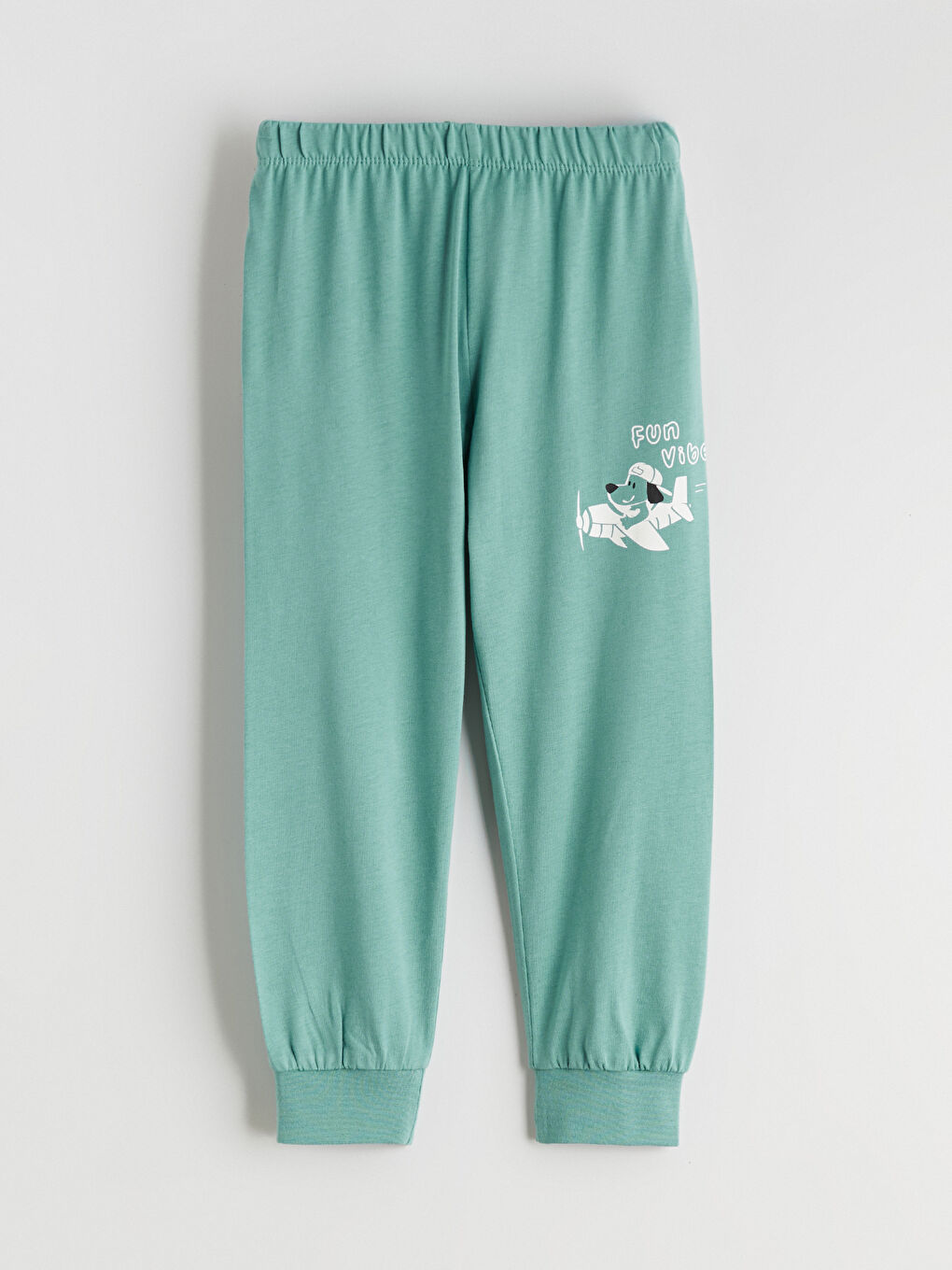 Yeşil Beli Lastikli Erkek Çocuk Jogger Pijama Altı