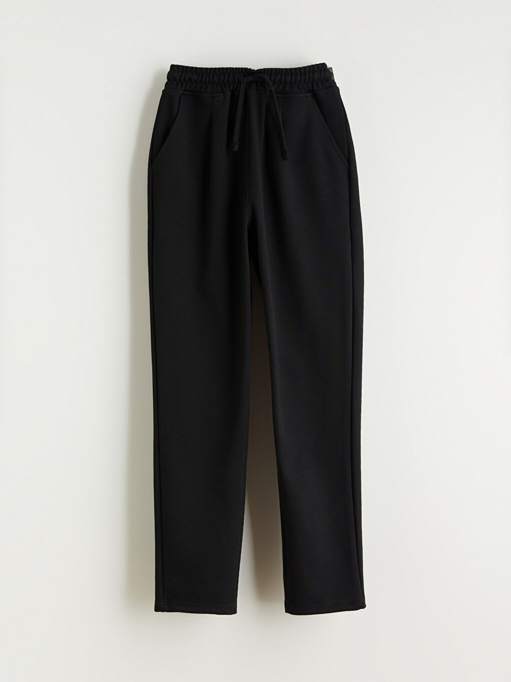 Siyah Beli Lastikli Kız Çocuk Eşofman Alt