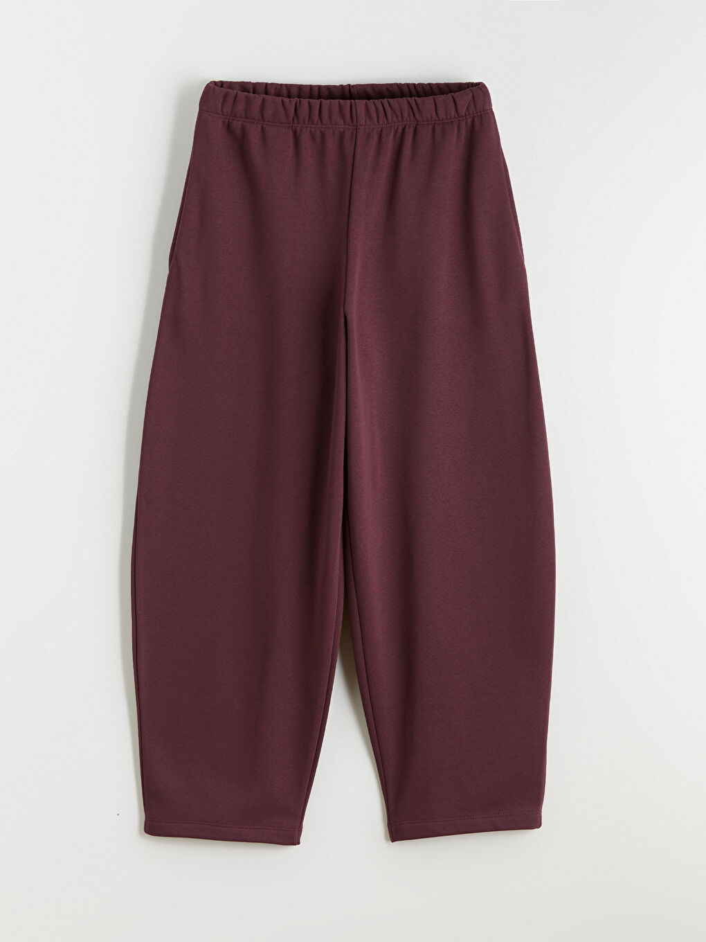 Mürdüm Beli Lastikli Kadın Kalın Eşofman Altı-4