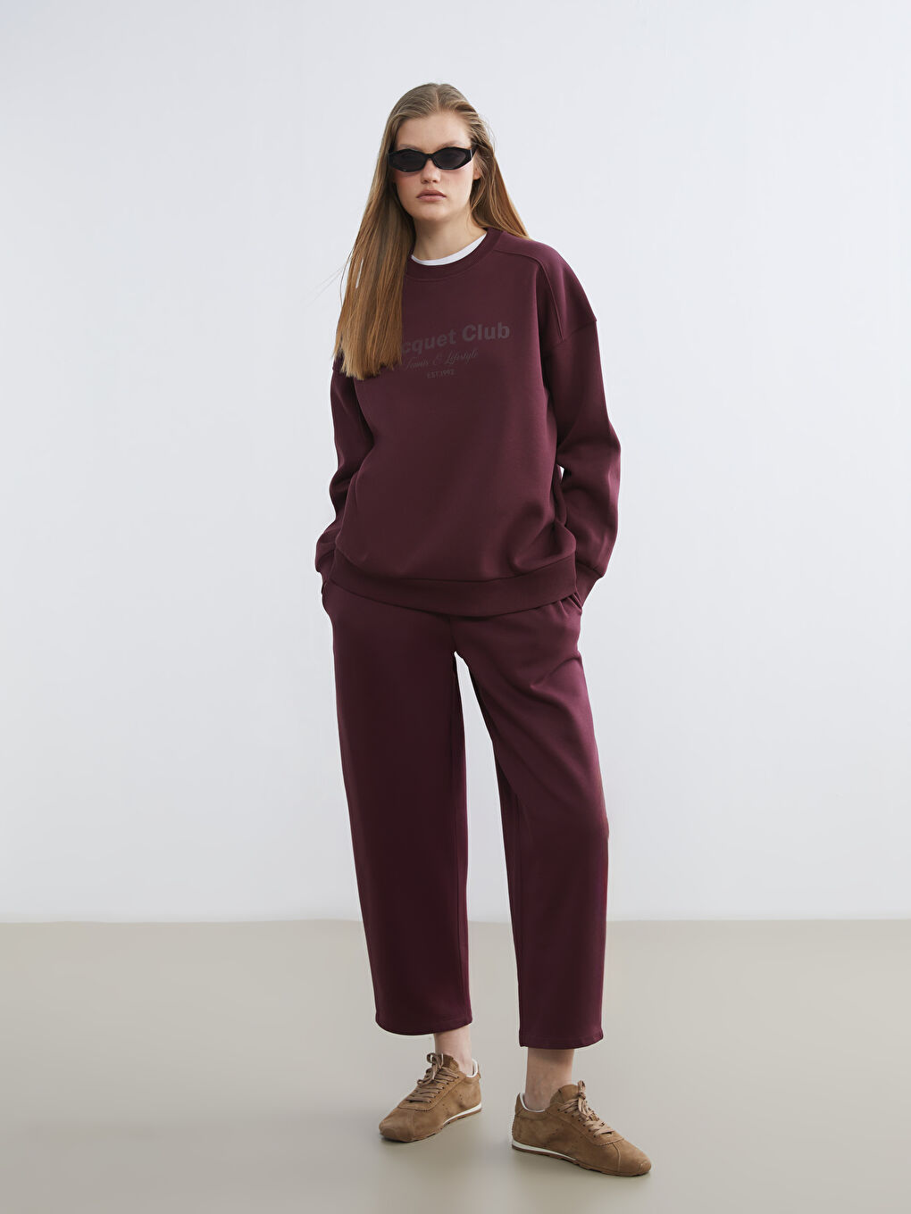 Printed Oversize Women's Thick Sweatshirt-1