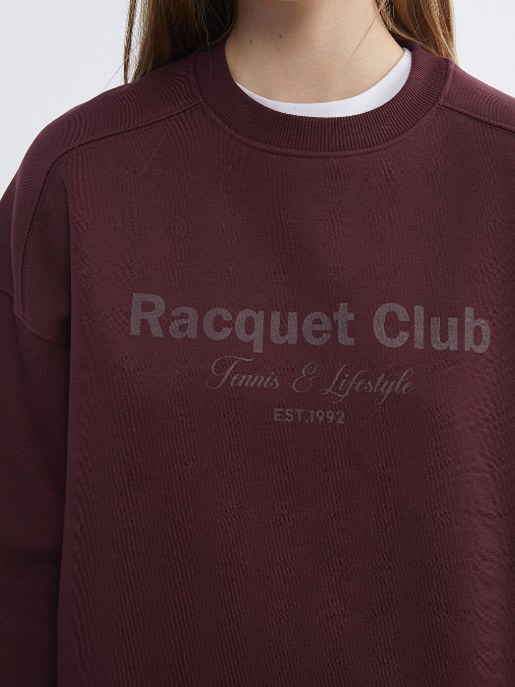 Printed Oversize Women's Thick Sweatshirt-2