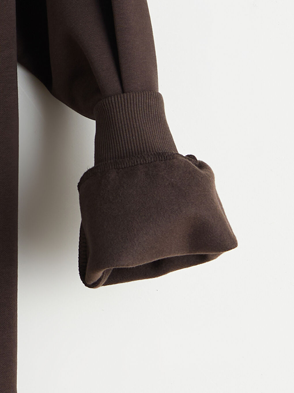 Kahverengi California Baskılı Kadın Kalın Sweatshirt-5