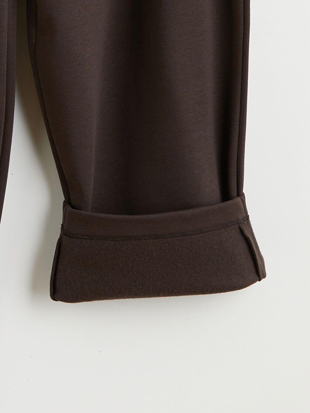 Kahverengi Beli Lastikli Kadın Kalın Eşofman Altı-5