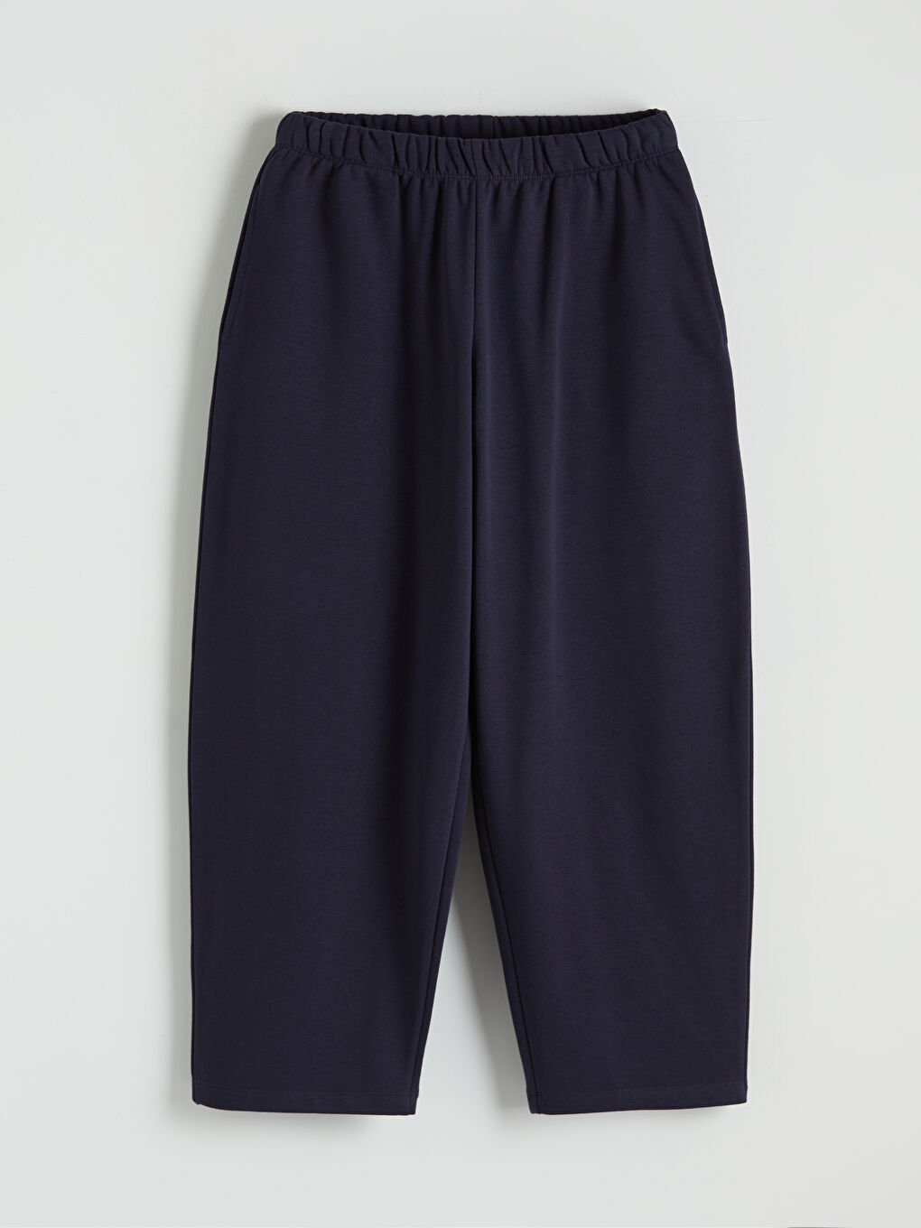 Lacivert Beli Lastikli Kadın Kalın Eşofman Altı-4