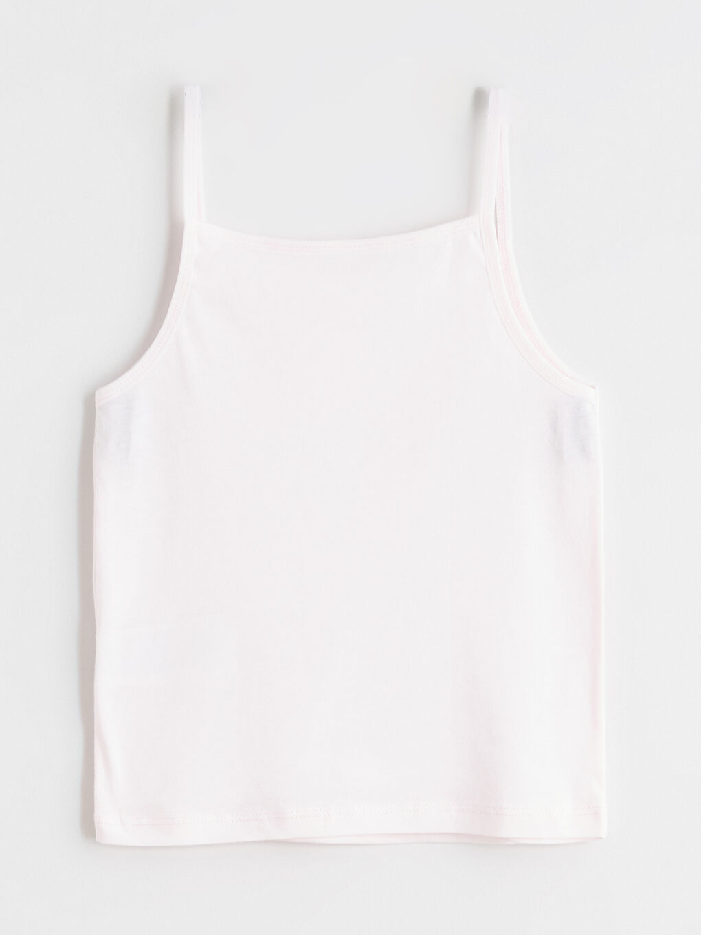 Pembe Kare Yaka Baskılı Kız Çocuk Atlet-1