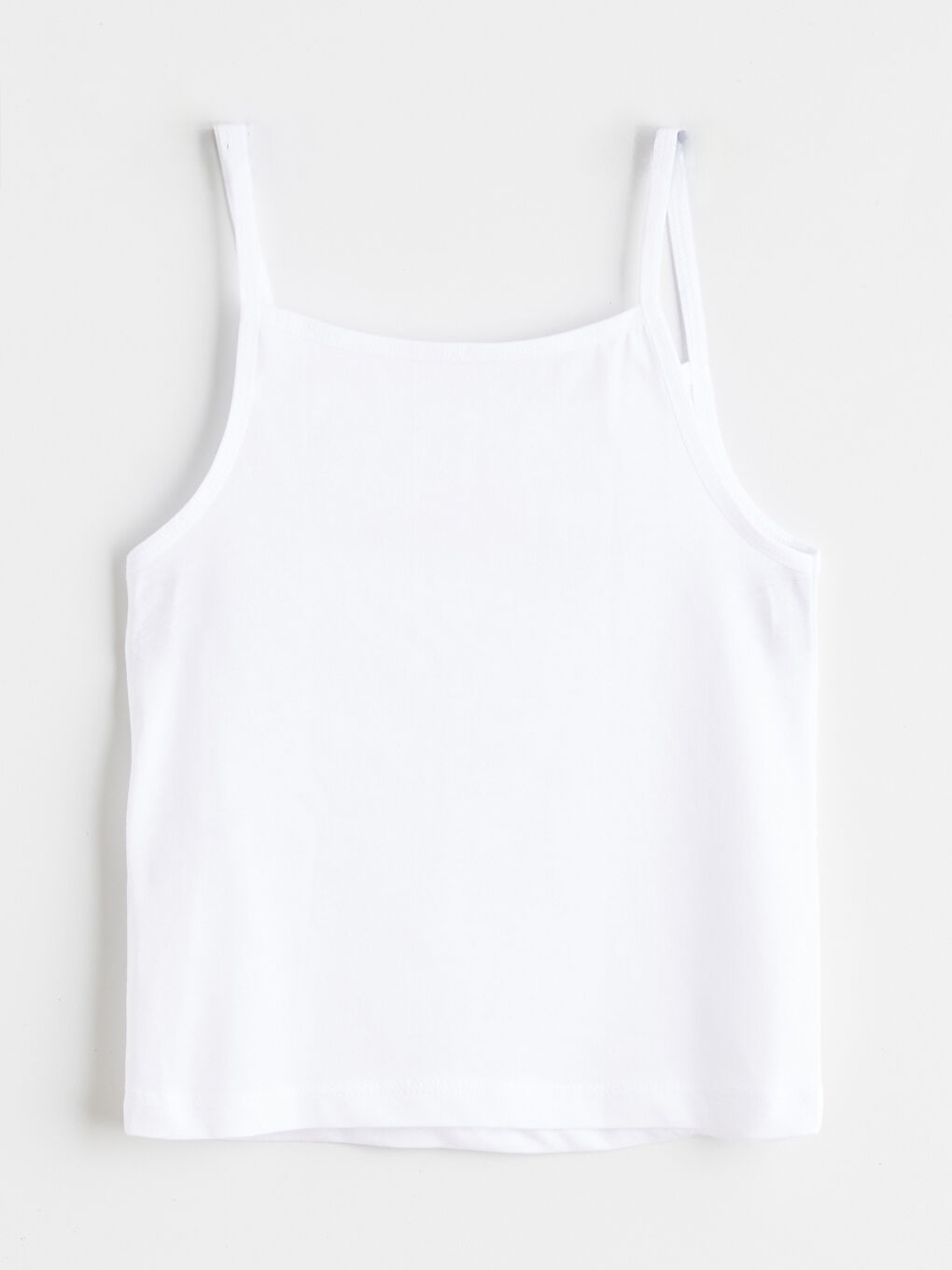 Beyaz Kare Yaka Baskılı Kız Çocuk Atlet-1