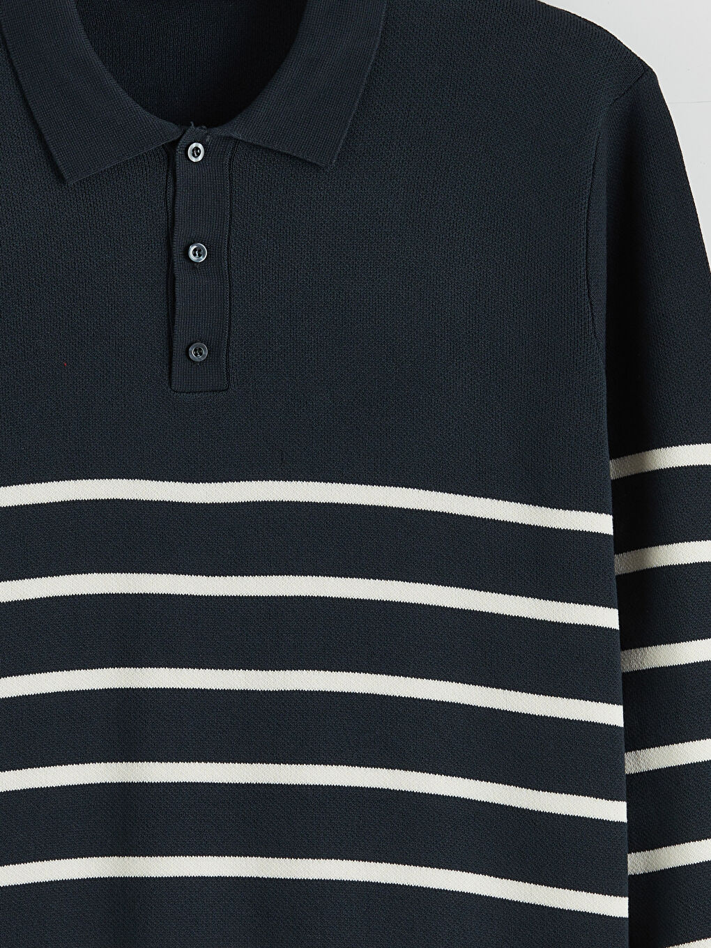 Yeşil Polo Yaka Çizgili Erkek Triko Kazak-5