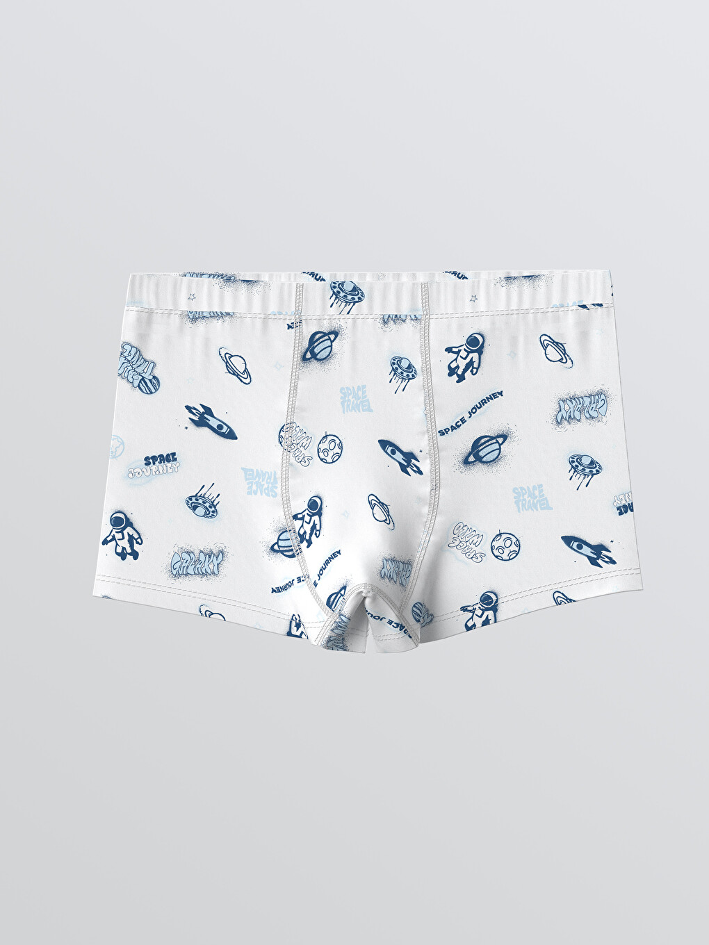 Beyaz Baskılı Erkek Çocuk Boxer