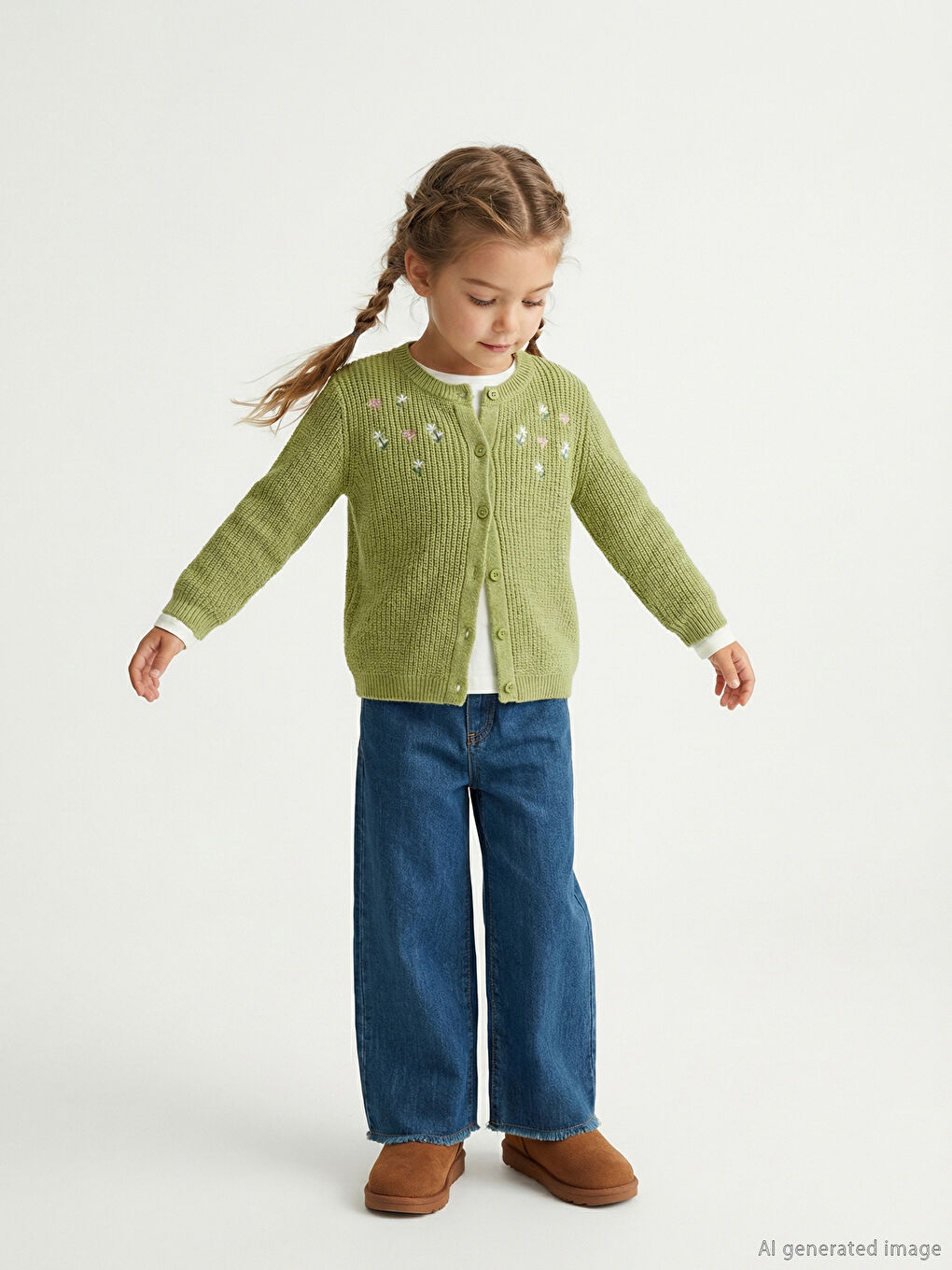 Κορίτσι ΠΡΑΣΙΝΟ Πλεκτή ζακέτα