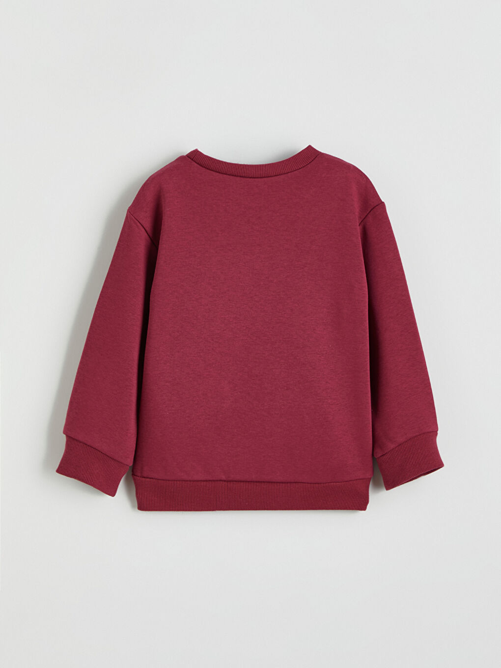 Bordo Bisiklet Yaka Fiyonk Detaylı Kız Çocuk Sweatshirt-1