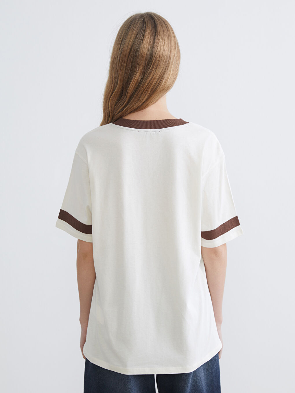 әйелдерге арналған los angeles принтті оверсайз футболка-3