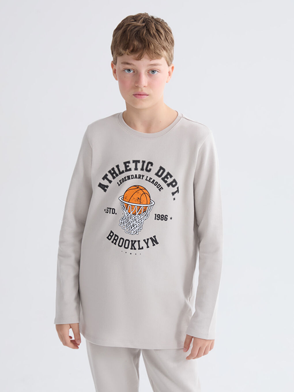 Crew Neck Boys' Pyjama Set-1