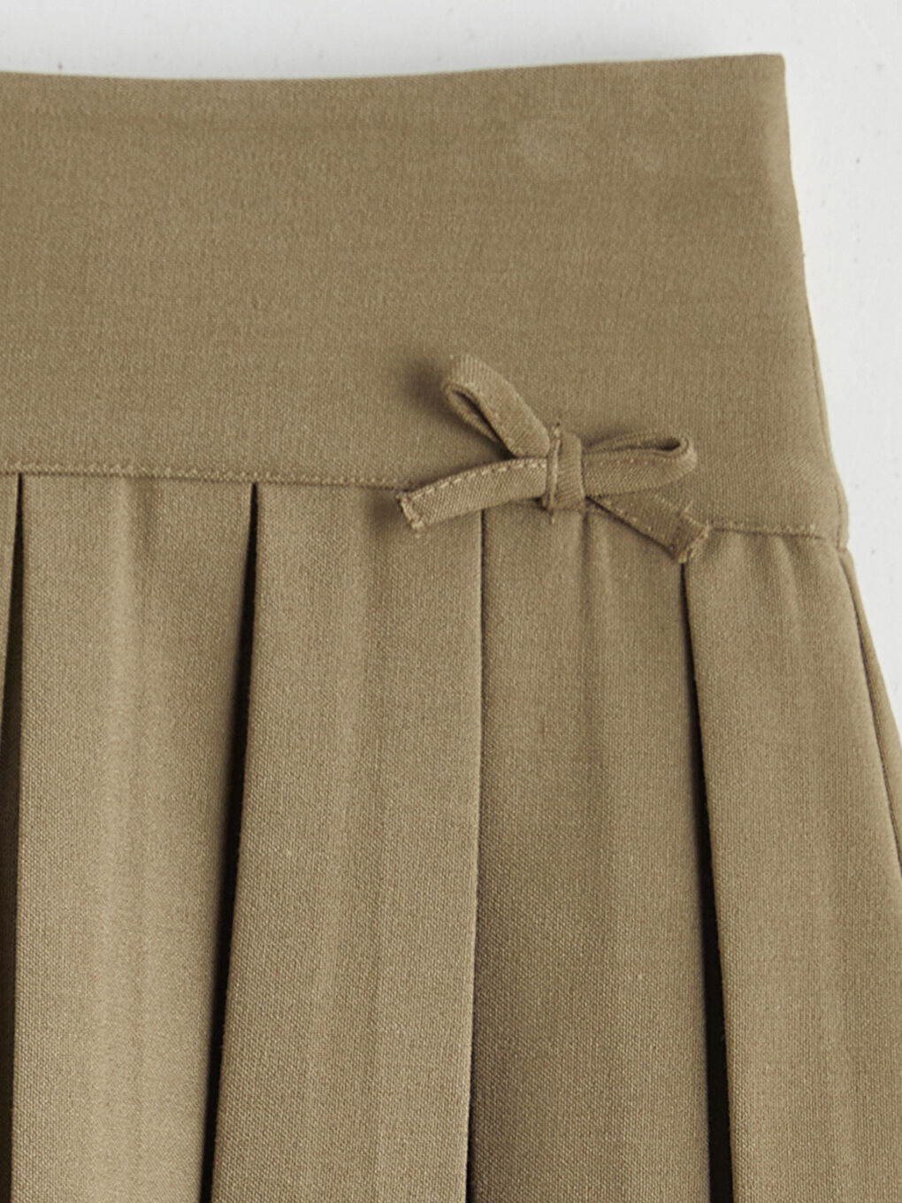 Haki Beli Lastikli Basic Kız Çocuk Pileli Etek-2