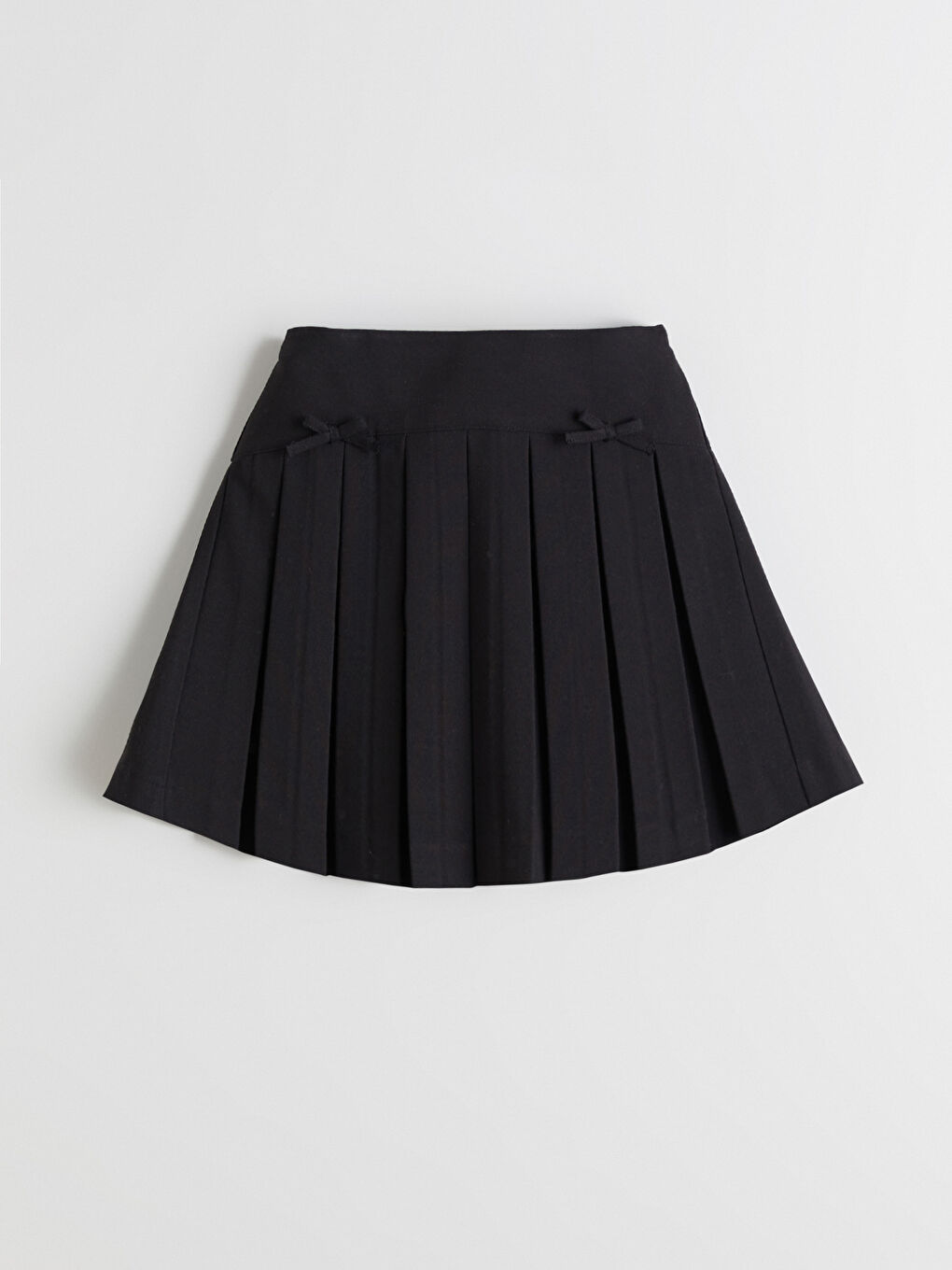 Siyah Beli Lastikli Basic Kız Çocuk Pileli Etek-1