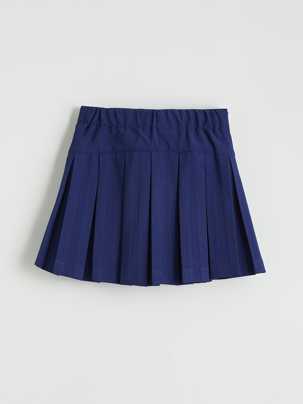 Elastic Waist Basic Girl Pleated Skirt-3
