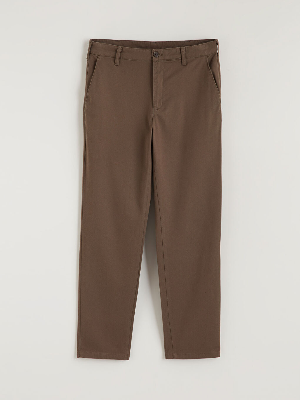 Kahverengi Standart Kalıp Gabardin Erkek Pantolon-4