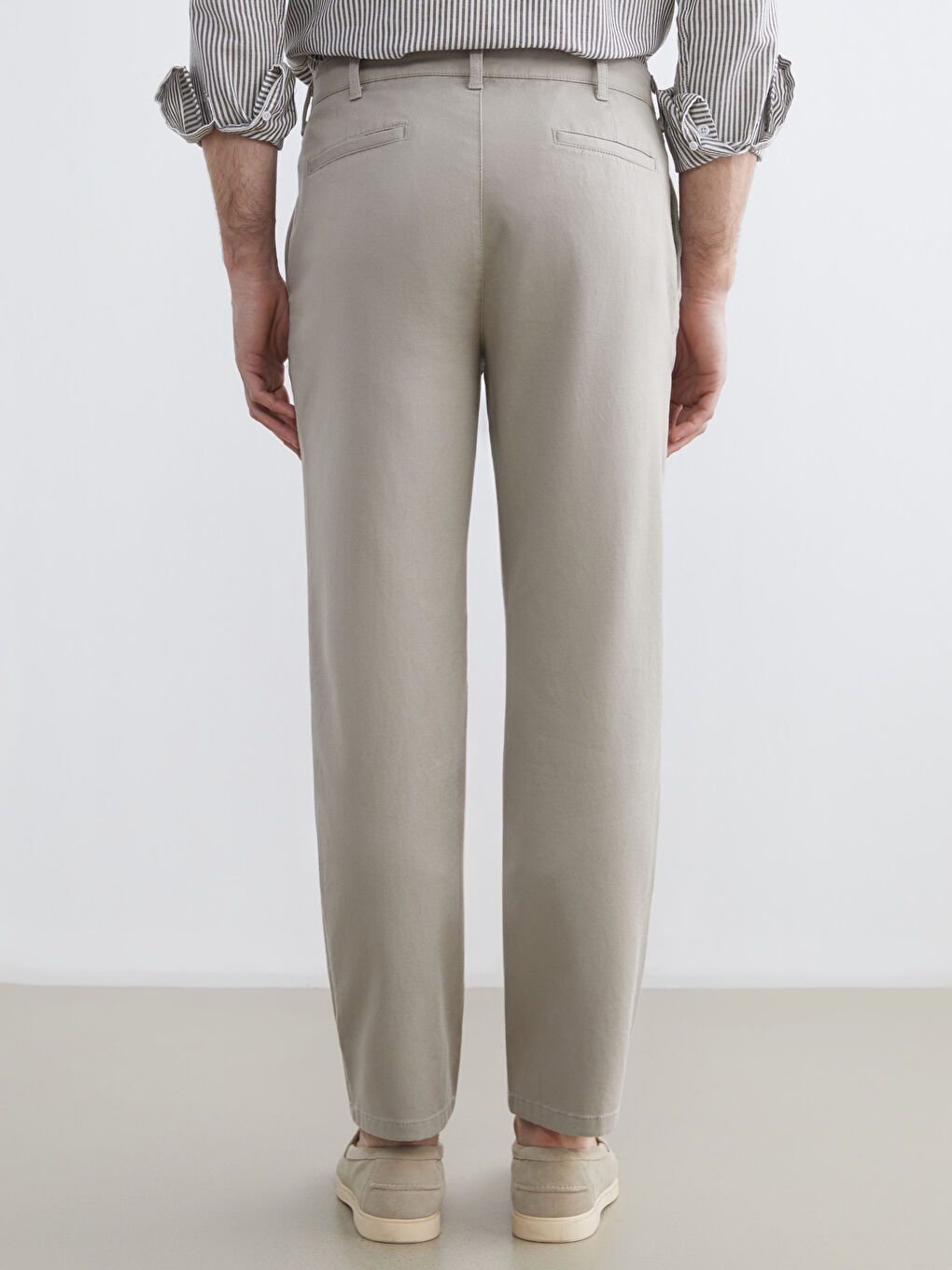 Bej Standart Kalıp Gabardin Erkek Pantolon-3