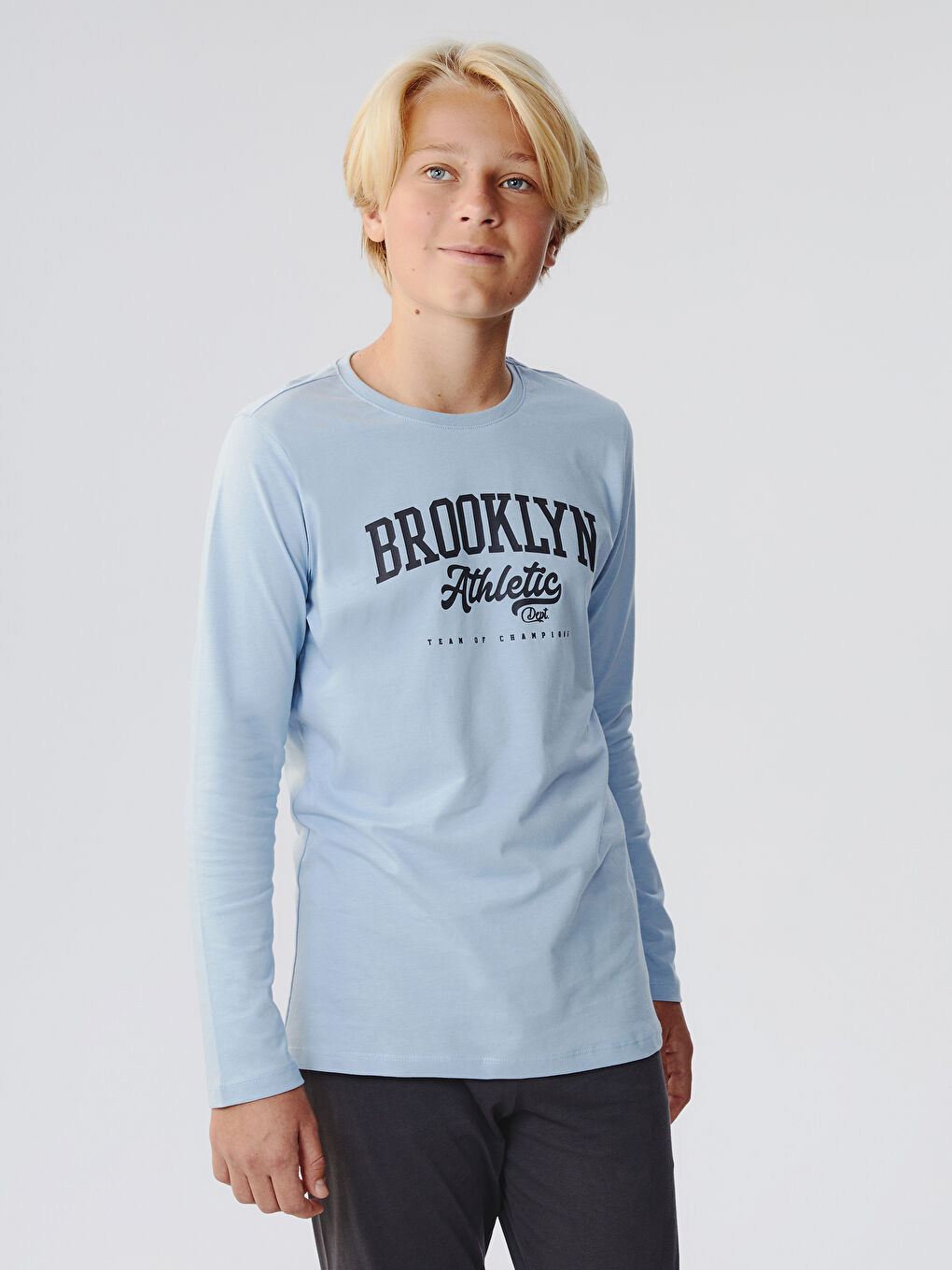 Mavi Bisiklet Yaka Erkek Çocuk Pijama Takımı-1