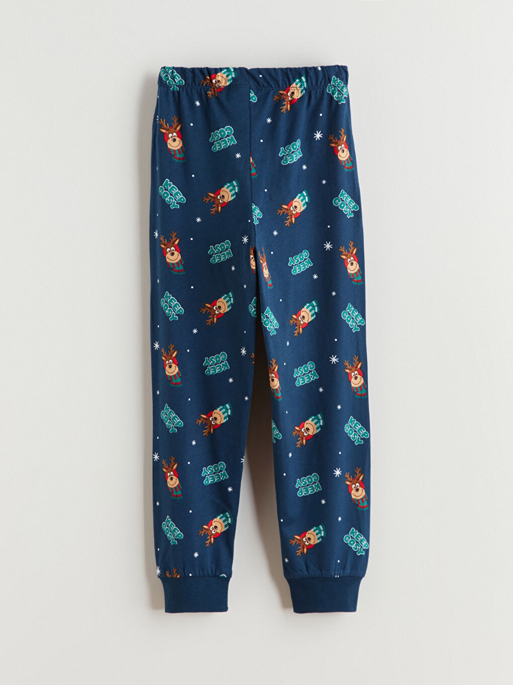 Lacivert Beli Lastikli Yılbaşı Temalı Erkek Çocuk Pijama Alt
