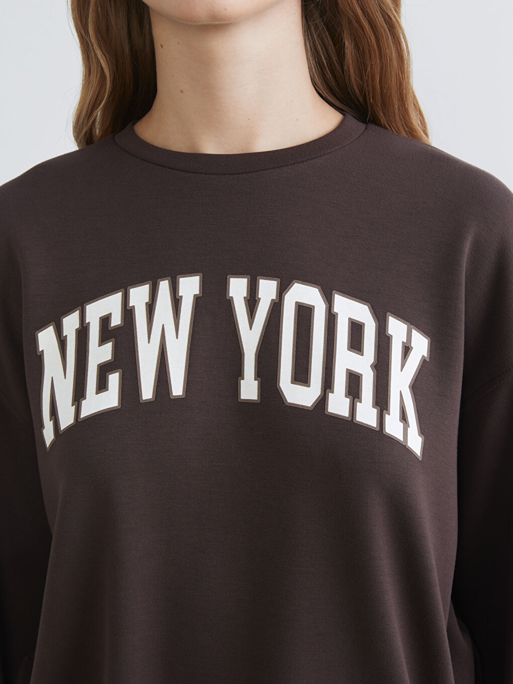 New York Printed Oversize Women's Sweatshirt-2