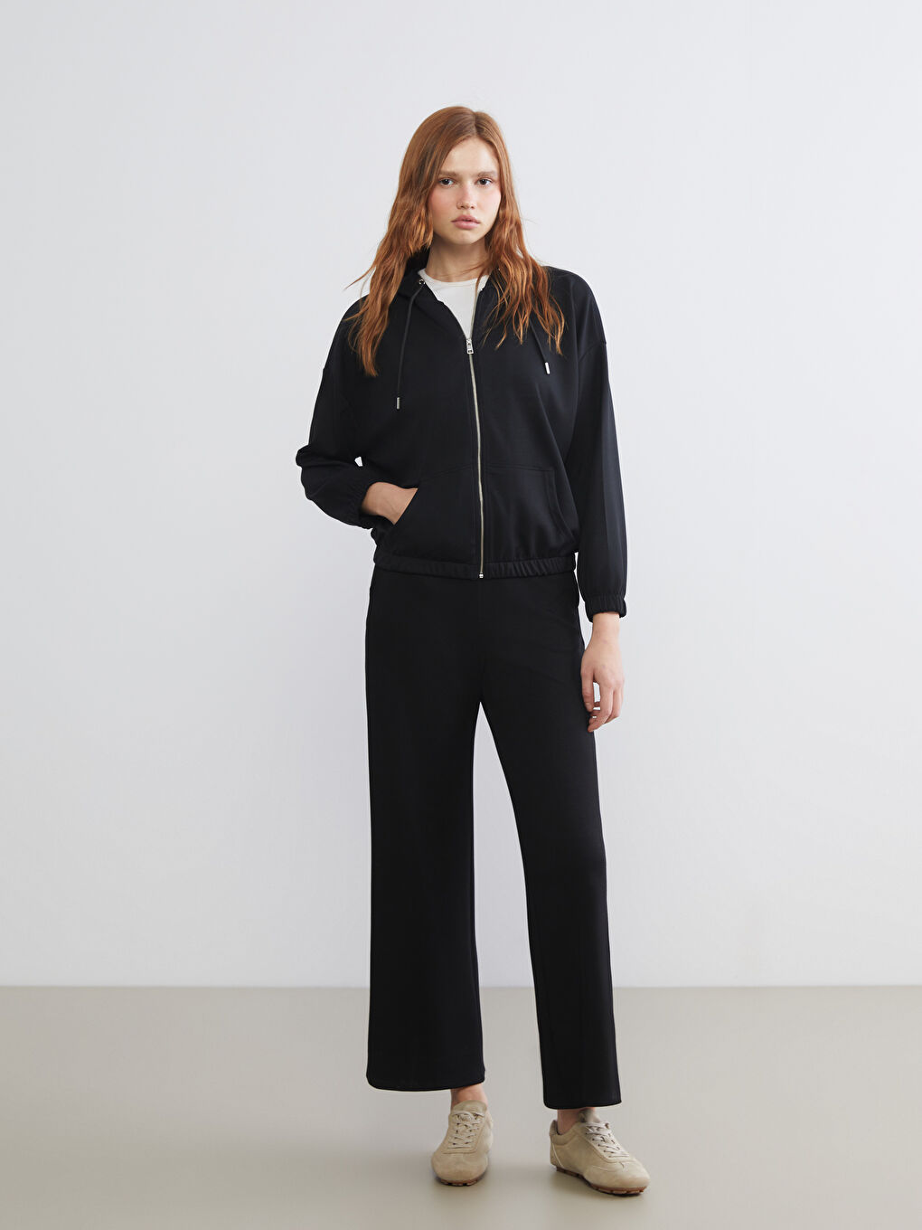 Hooded Oversize Women's Zipper Sweatshirt-1