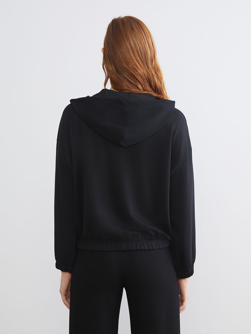 Hooded Oversize Women's Zipper Sweatshirt-3