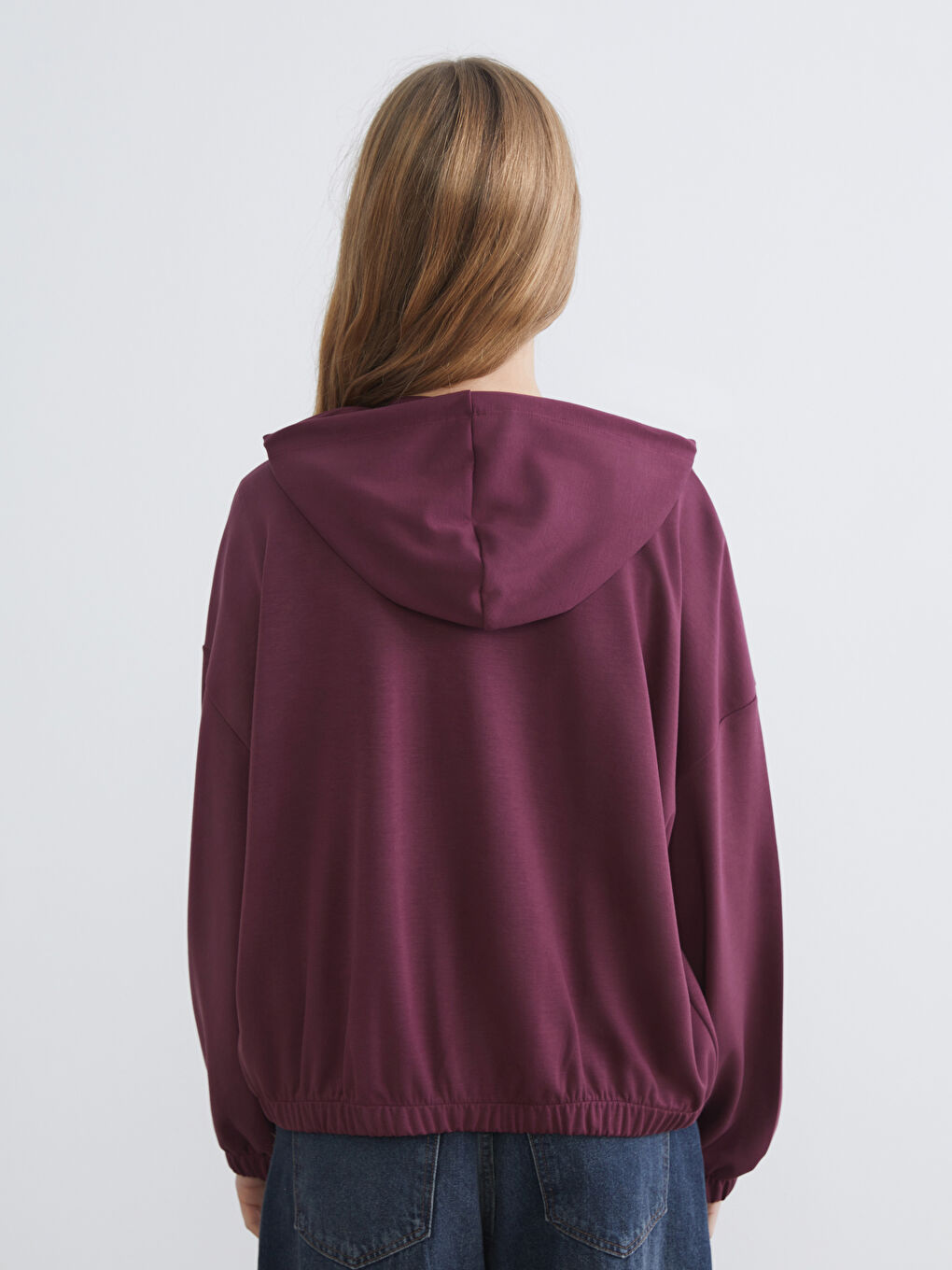 Hooded Oversize Women's Zipper Sweatshirt-3
