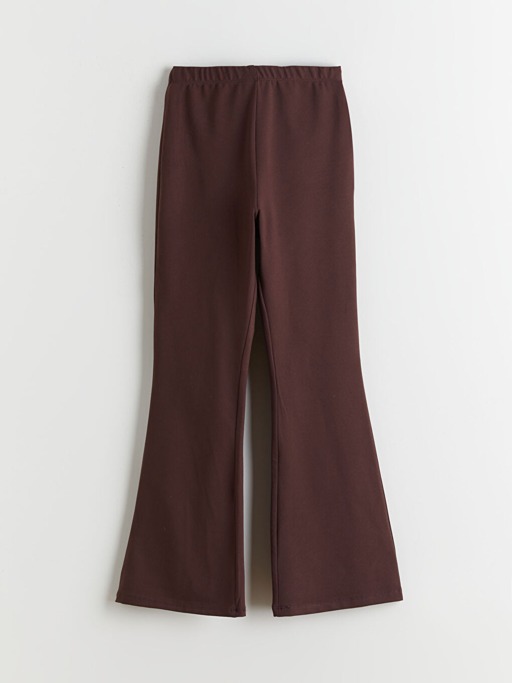 Kahverengi Beli Lastikli İspanyol Paça Kız Çocuk Tayt-1