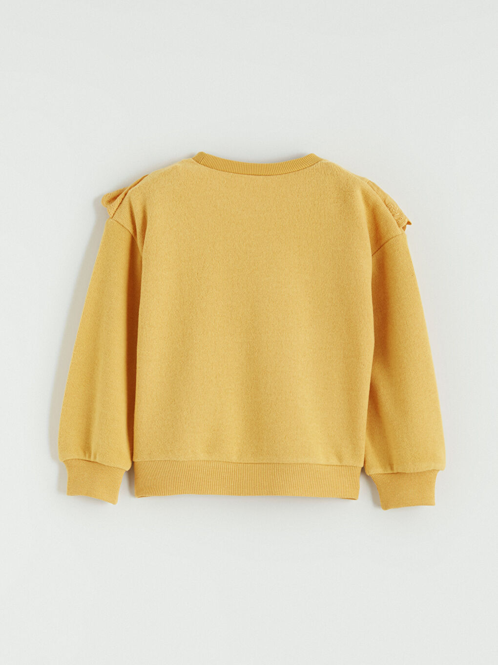 Sarı Bisiklet Yaka Kız Çocuk Sweatshirt-2