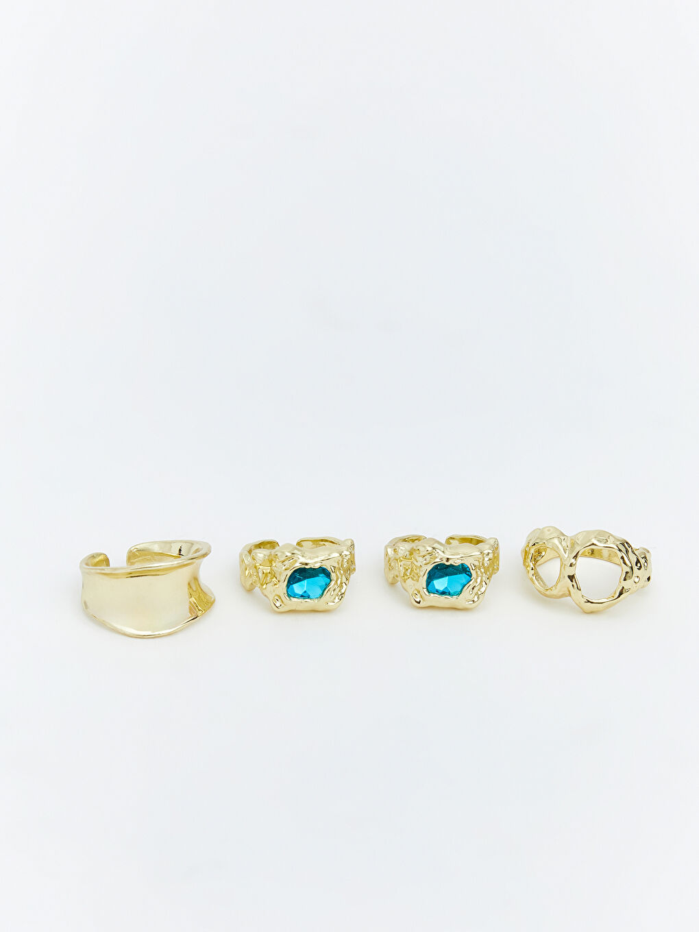 Sarı 4 Parça Kadın Yüzük Seti-1