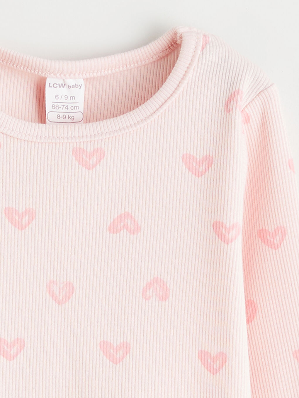 Pembe Bisiklet Yaka Kız Bebek Tişört ve Tayt-2